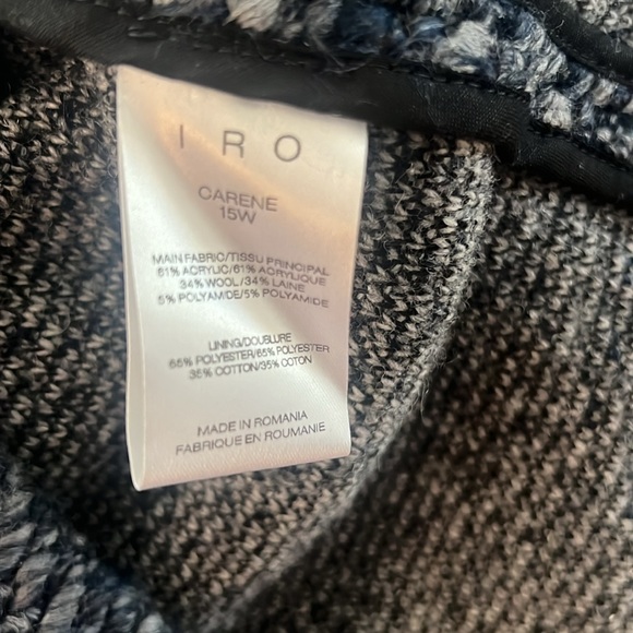 IRO Blue Tweed Boucle Carene Jacket Blazer - Picture 9 of 9